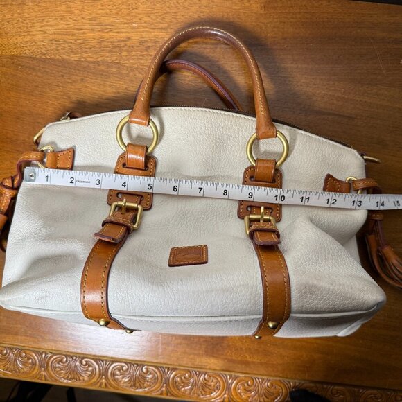 Dooney & Bourke Satchel Purse Off White/Cream and Brown - Picture 5 of 15